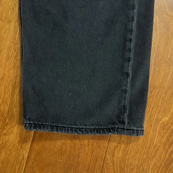 American Eagle Highest Rise 90’s Boyfriend Black Jeans Size 12 Baggy Distressed - Picture 8 of 15